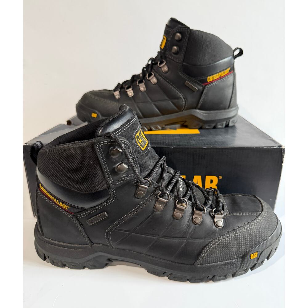 Caterpillar CAT Threshold Waterproof ST Steel Toe Work Boots BLACK Sz 13 WIDE